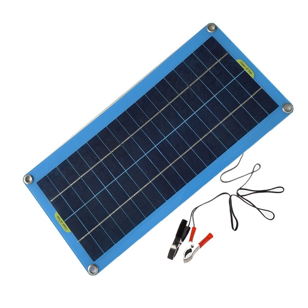 12V 30W Solar Panel For Camping PET Laminated Sheet Reverse Current Protection