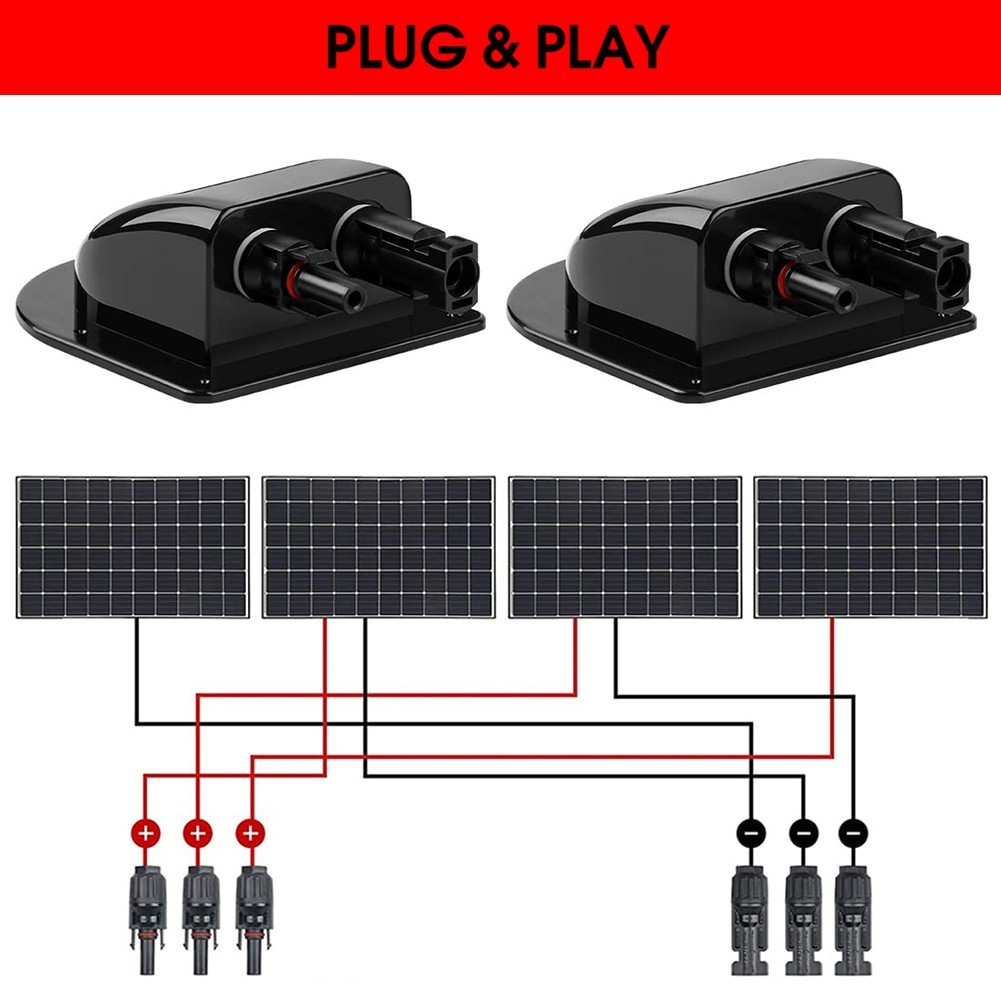 RV Solar Connection Box Safety Solar 12 X 9.5 X 4cm Black High Quality