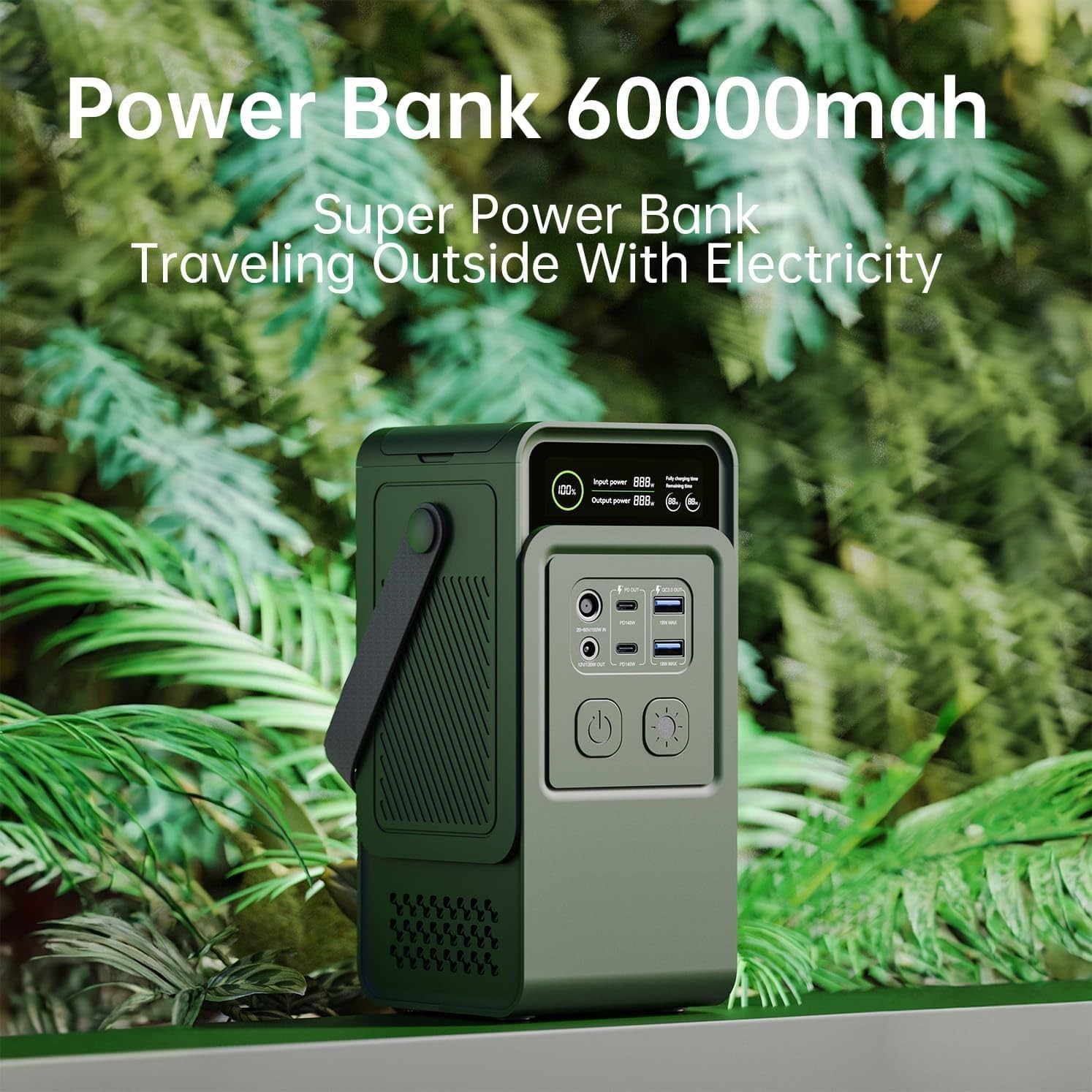 Portable Power Station Power bank 200W 60000 Mah LiFePO4 Battery