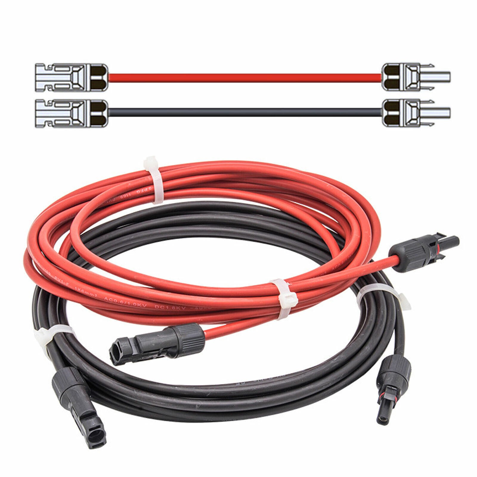 Solar Panel Wire 12AWG Gauge Black & Red Extension Cable Kits with F/M Connector