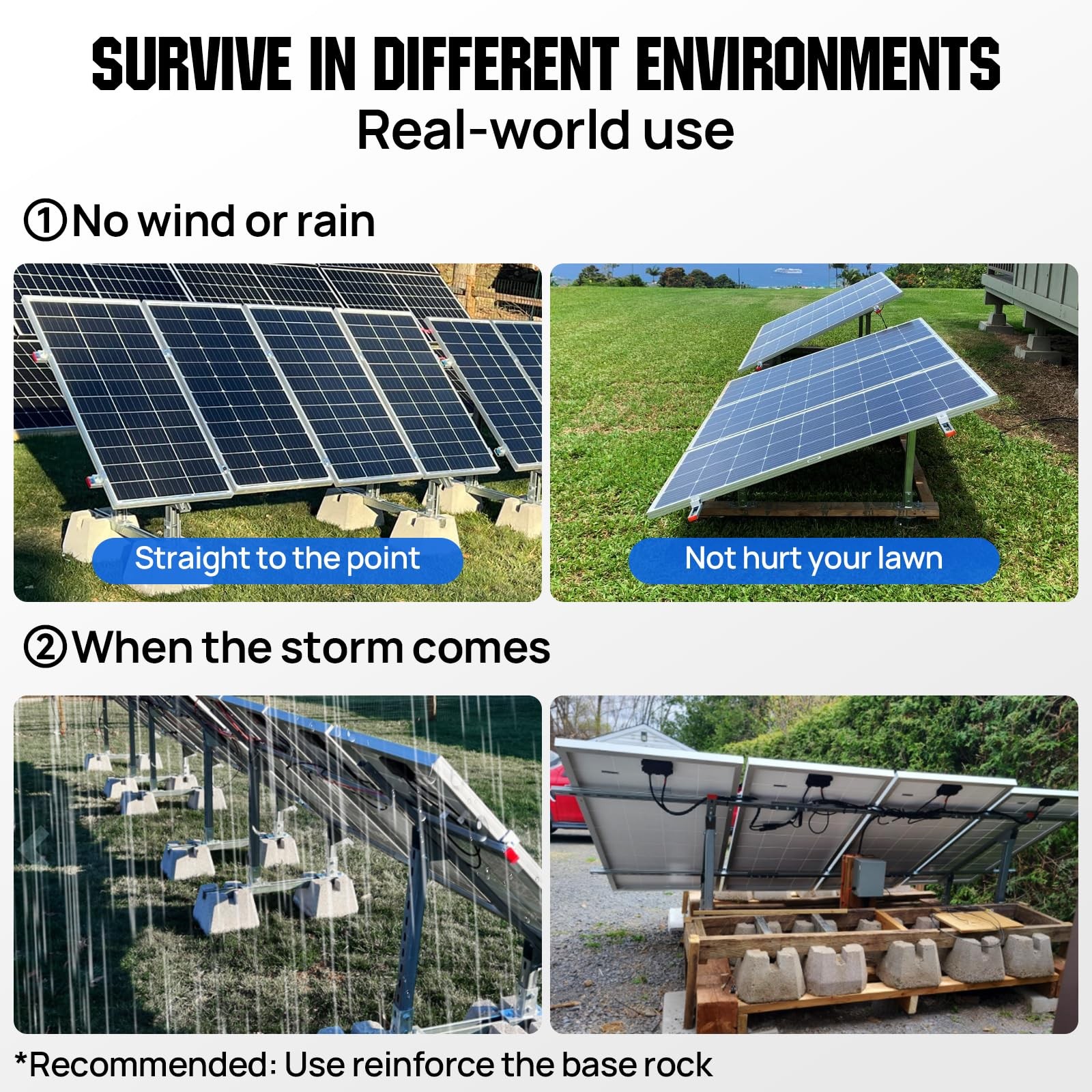 ECO WORTHY Upgraded Solar Ground Mount Adjustable Multi Pieces Solar Panel