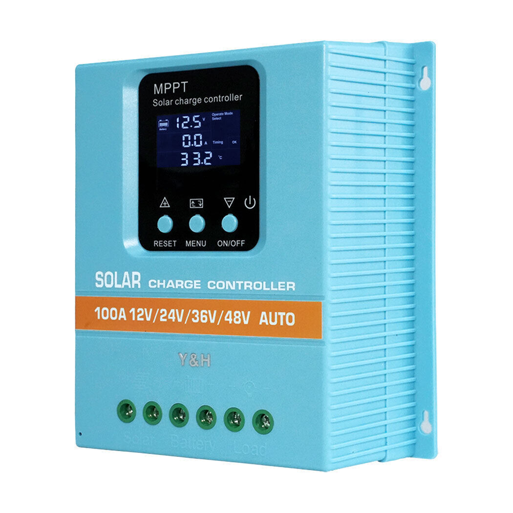 MPPT Solar Charge Controller 60A 80A 100A LCD Display Max 100V Input Dual USB