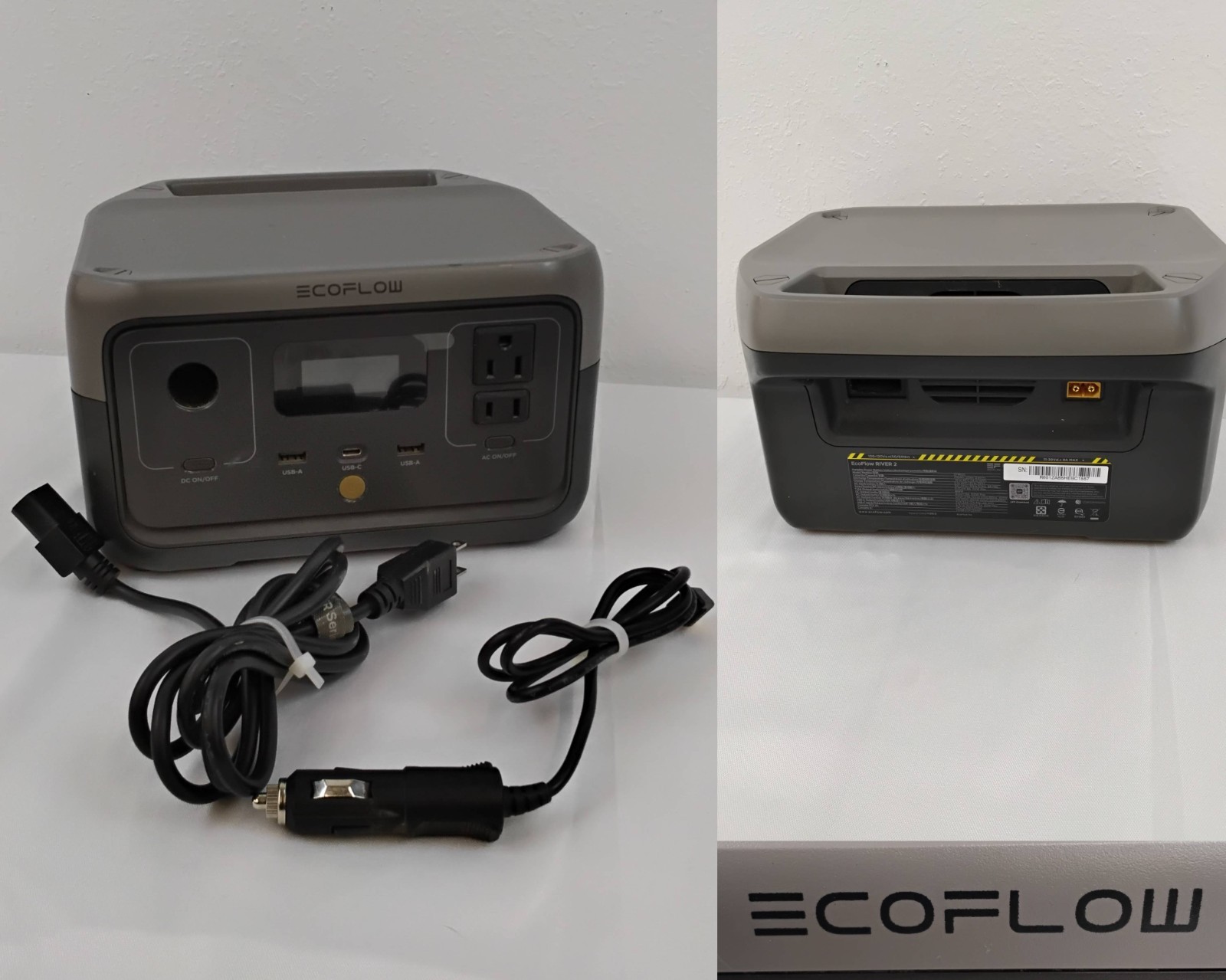 EcoFlow River 2 Portable Power Station For Camping w Cords Powers On READ #J4882
