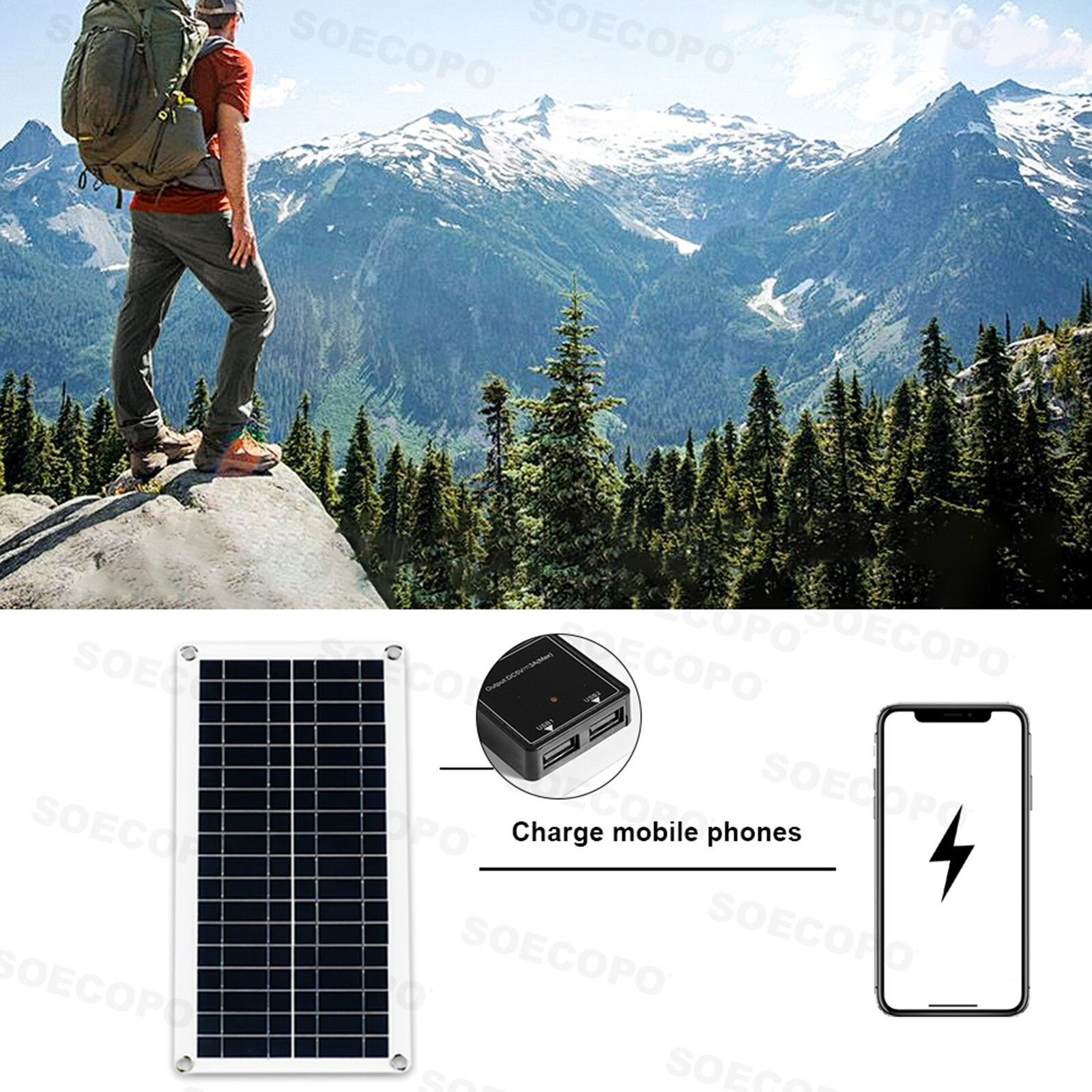 8000W Off-Grid Solar System Complete Kit Dual12V/24V To 110V/220V Inverter