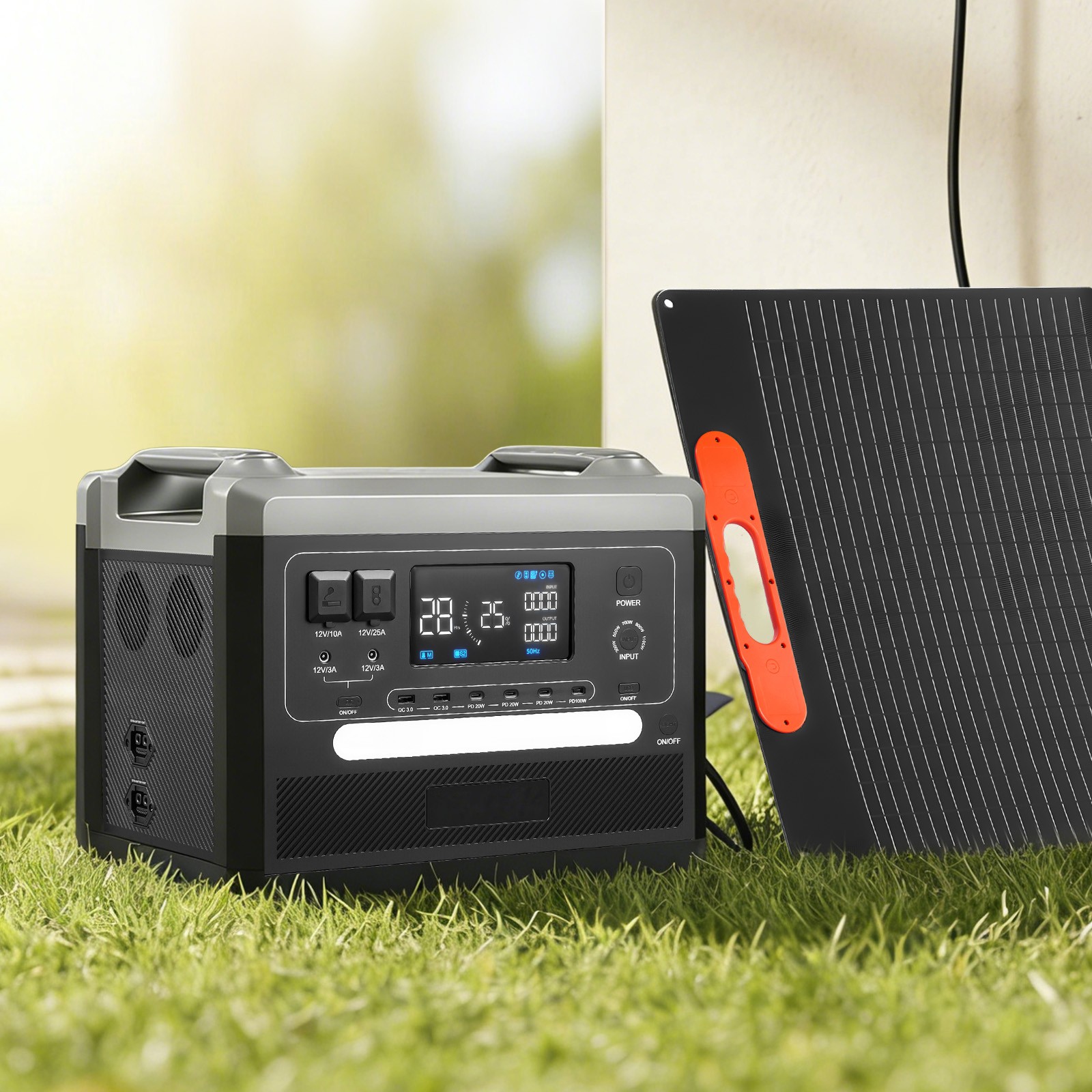 Uimoso Portable Power Station with Solar Generator 2400W 2160Wh and 200W Panel