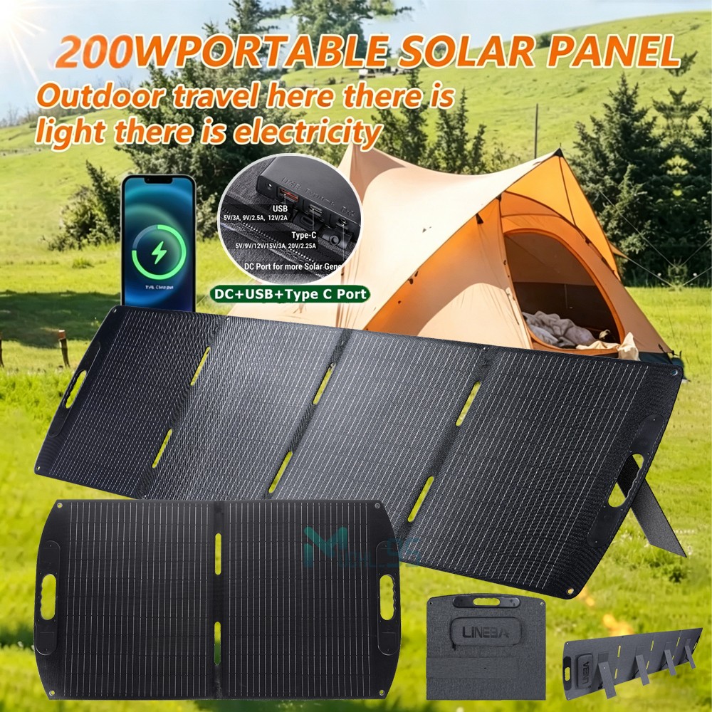 200W 100W Portable Solar Panel Lightweight Solar Suitcase IP67 For RV Camping