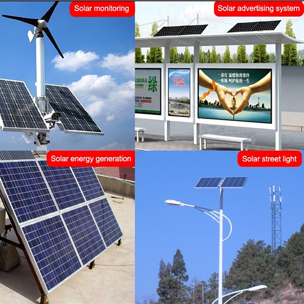 100W Solar Panel Dual USB Output Battery Charger 60A Home RV Camp Outdoor Garden