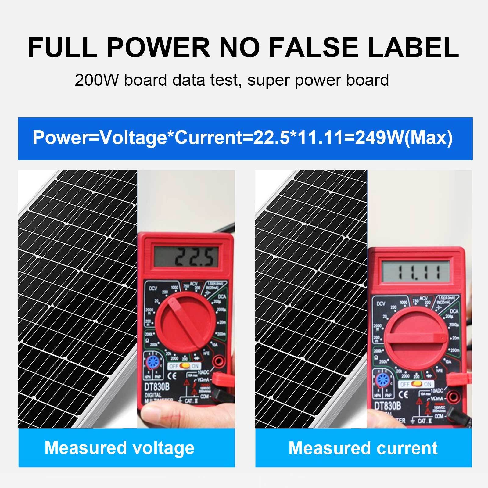 200W Watt 12V Volt Mono Solar Panel 200W 12V PV Power RV Camping Marine Off-grid