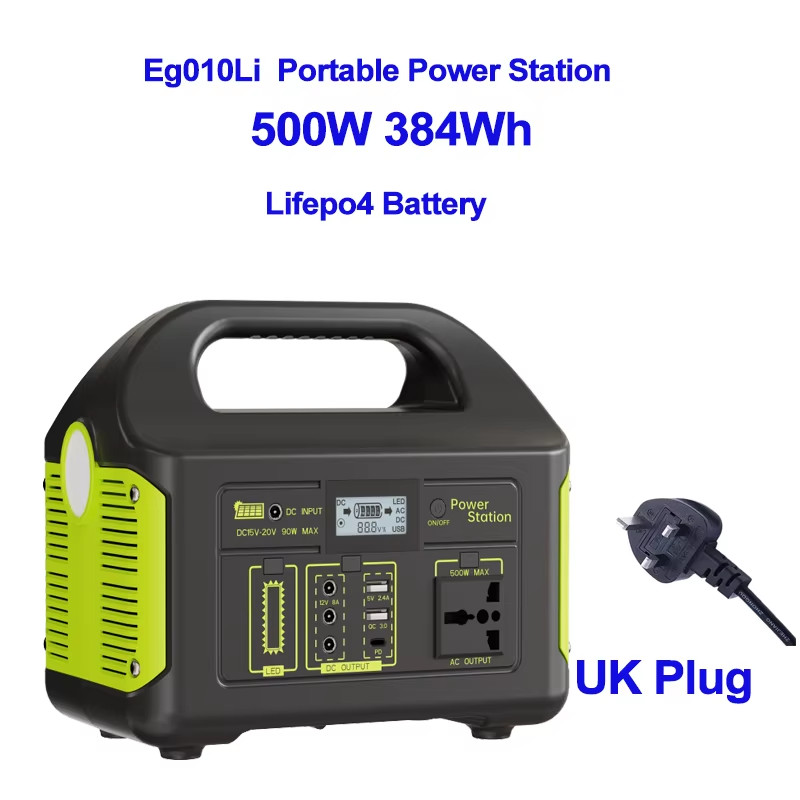 Portable Power Station 500W Solar Generator LiFePo4 Battery Camping Power Bank 3