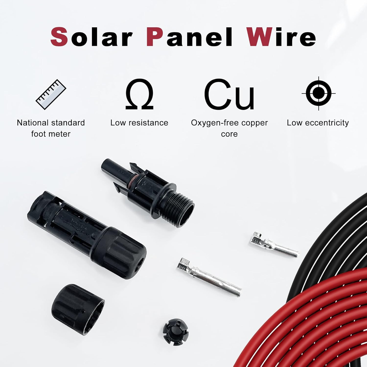 Solar Extension Cable 10AWG 6Mm² 100FT PV Wire 10Gauge SJZSUNRUN Adaptor Panels