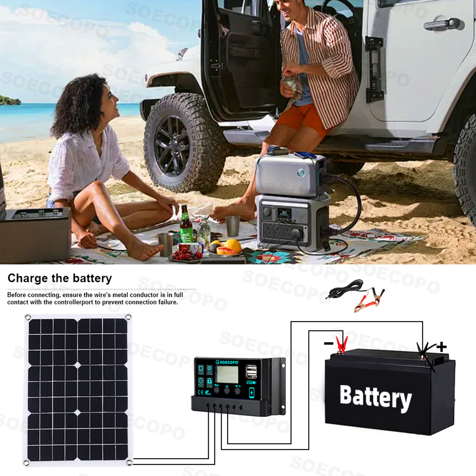 10000W Solar Kit 500W Panel 100A MPPT Controller DC Cable 12V/24V to 220V/110V7w
