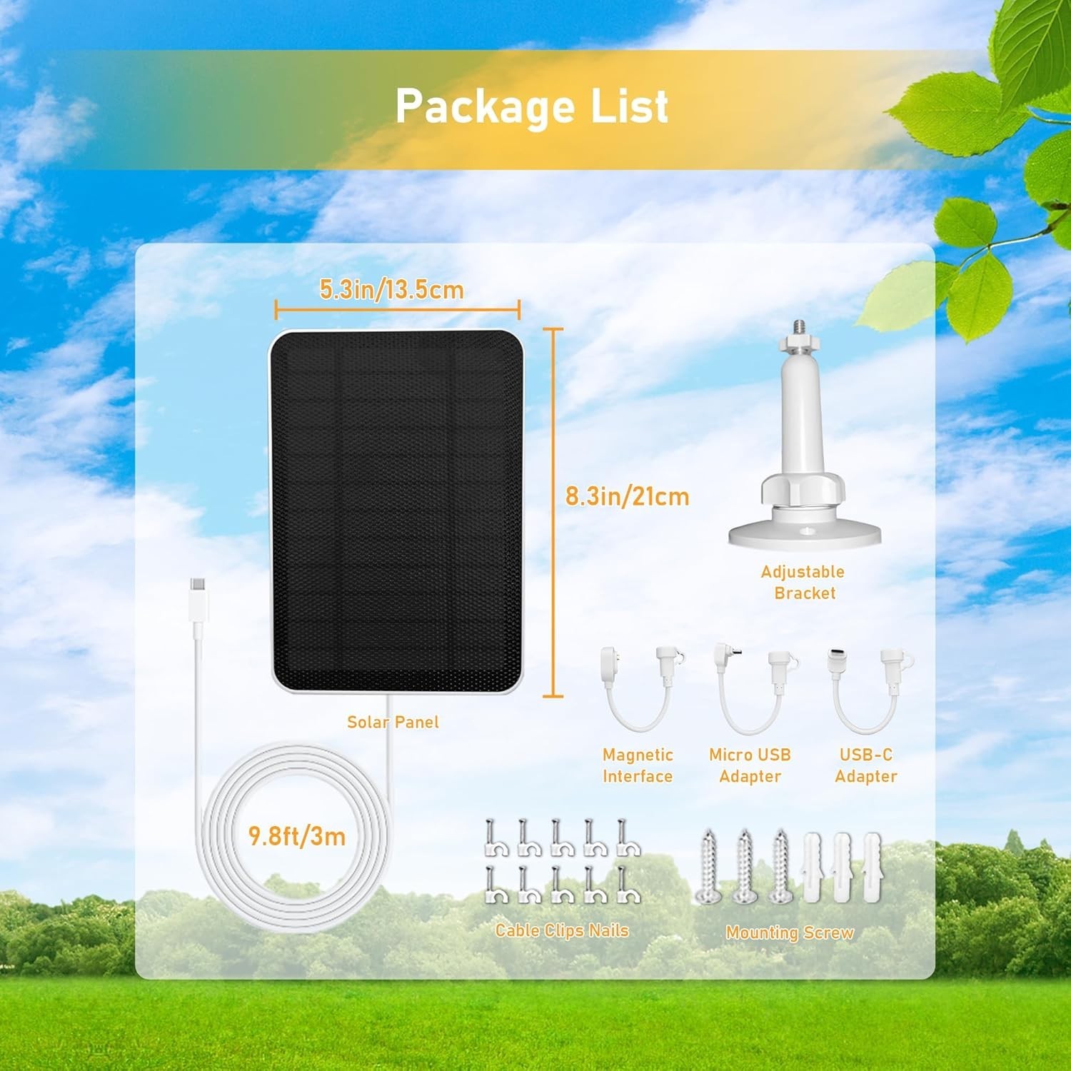Solar Panel Charger for Arlo Essential Series,Go 2,Pro 6XL/6/5S/3,Ultra Series