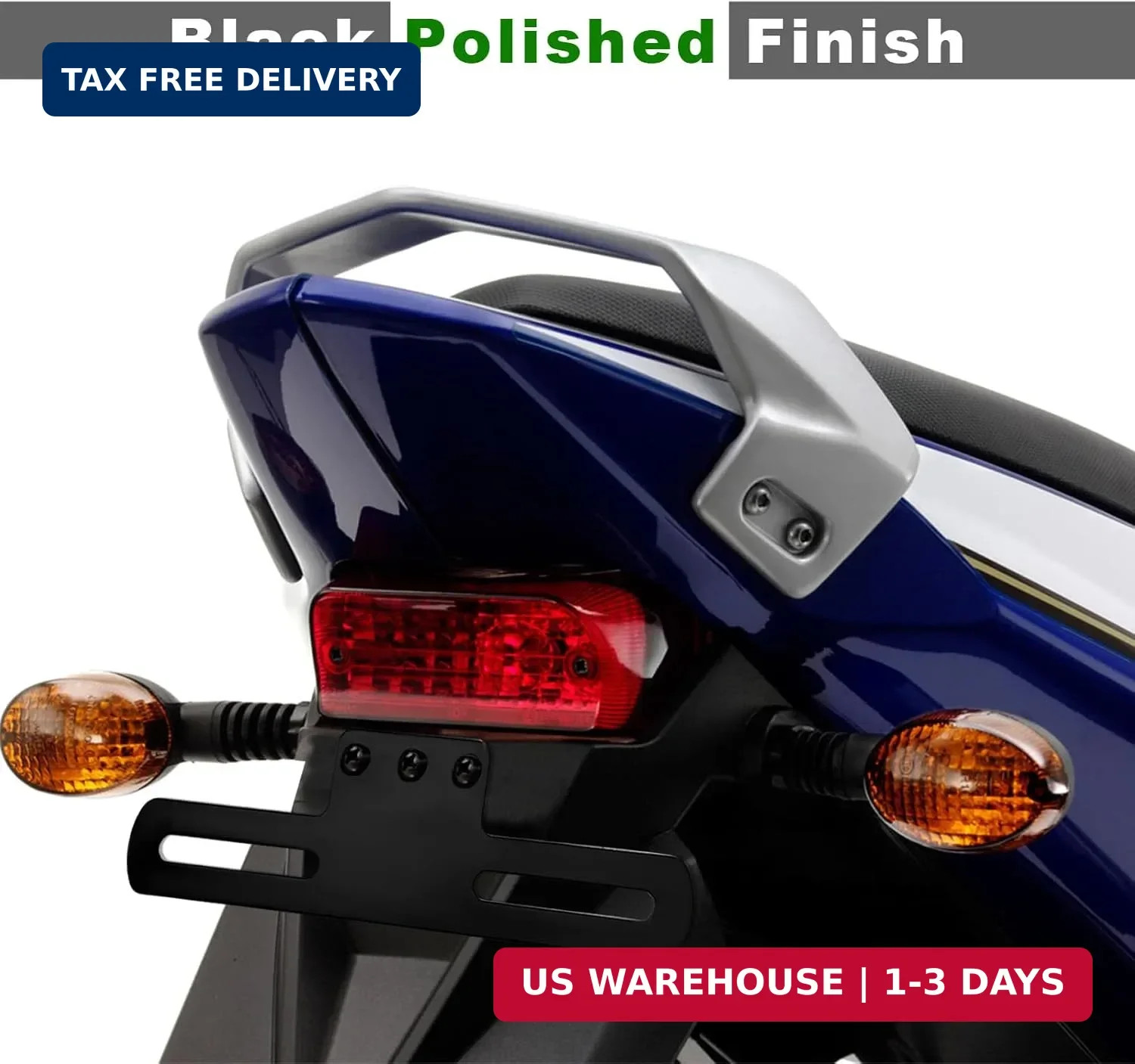 Motorcycle License Plate Holder, Heavy Duty Metal Tag Holder with Light Mount Ho