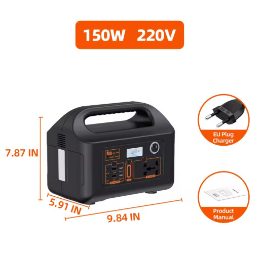 150W Portable Power Station Solar Generator 110V 220V Camping Power Bank