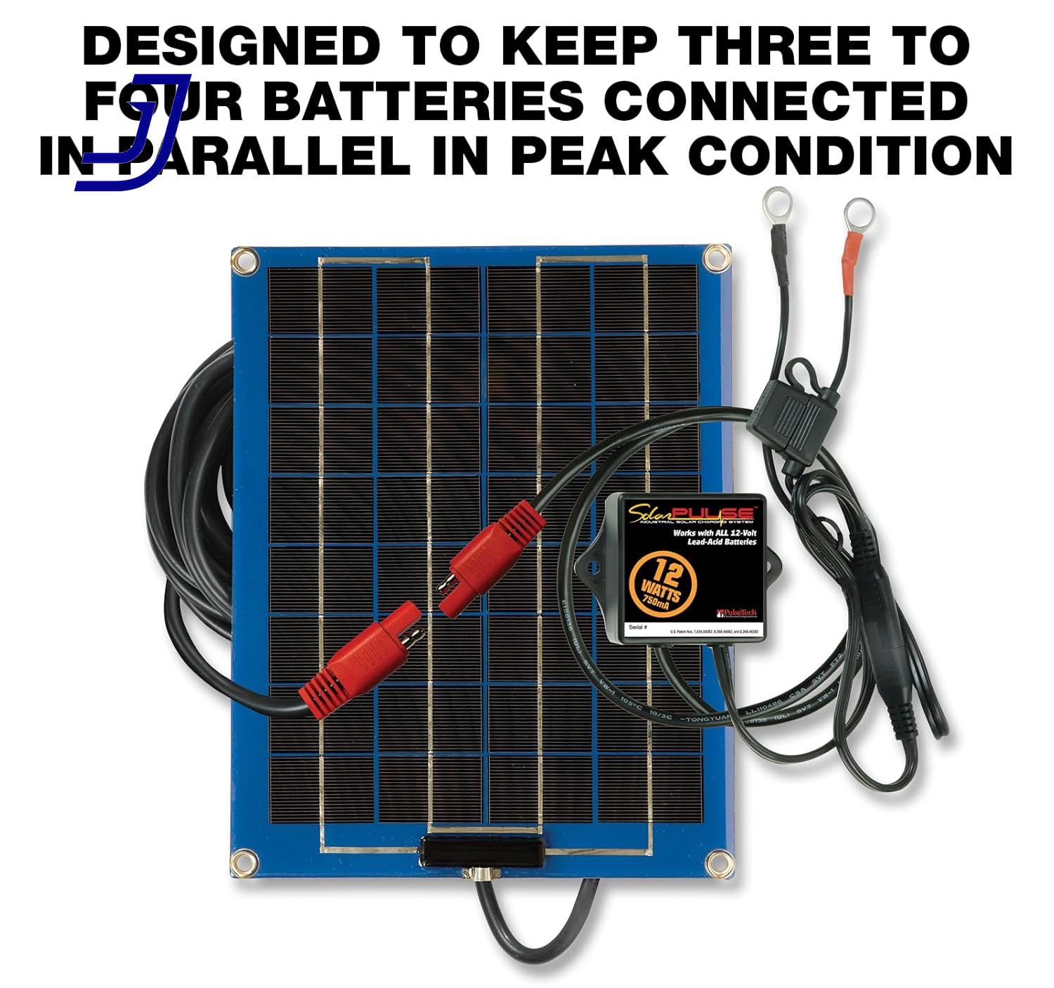 Solarpulse SP-12 Solar Battery Charger Maintainer, 12 Watt, Blue