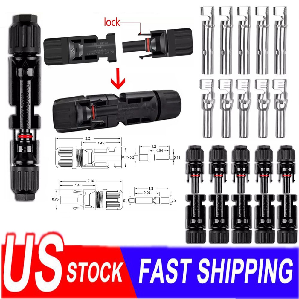 10 Pairs Male Female Wire Cable Connector Set Solar Panel Waterproof Connectors