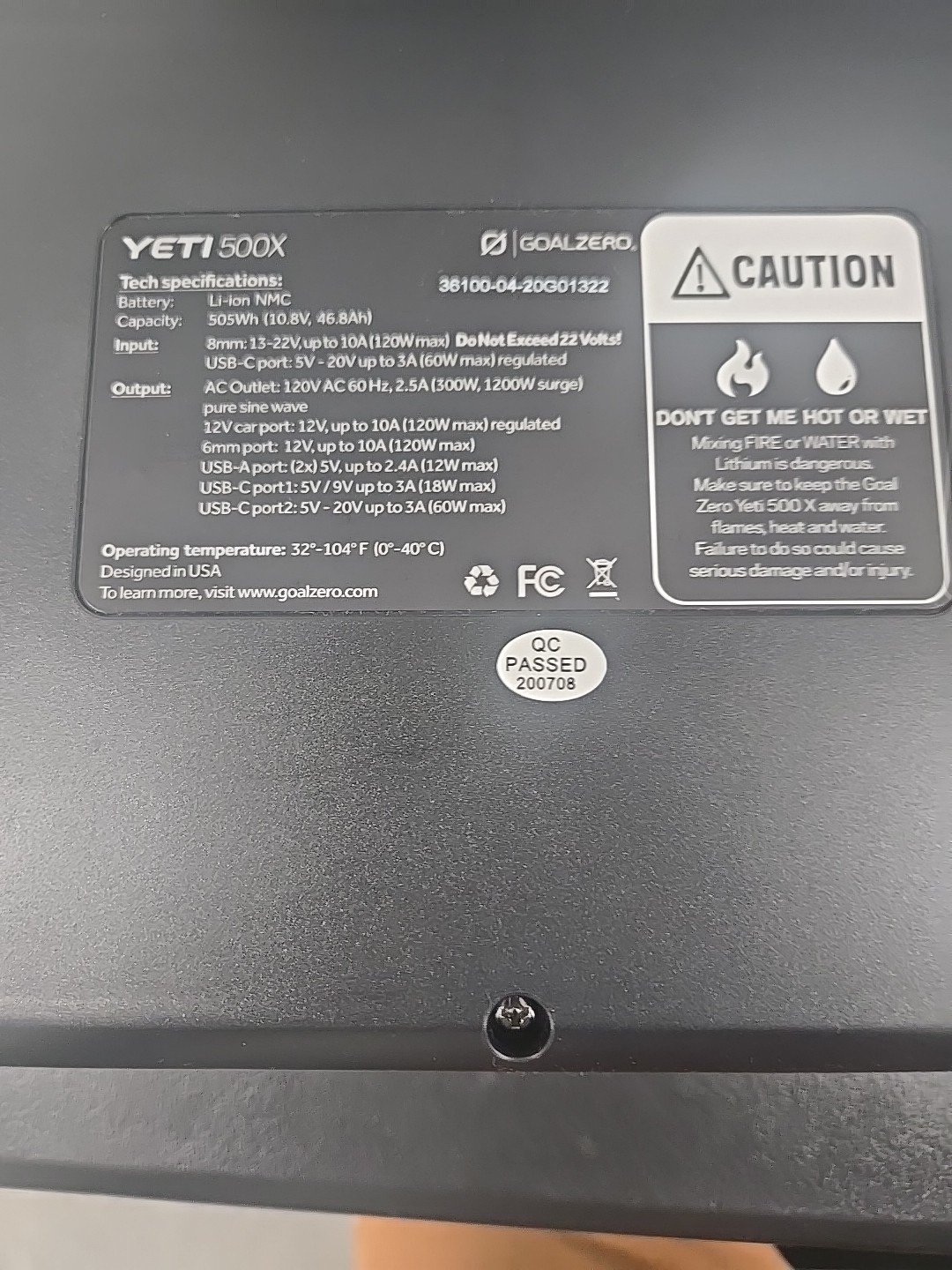 Goal Zero Yeti 500X Lithium Portable Power Station – GZ36100