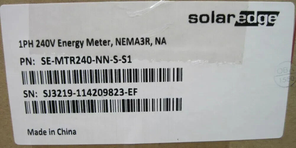 SolarEdge SE-MTR240-NN-S-S1 1Phase 240V Energy Meter W/ Modbus Nema 3R