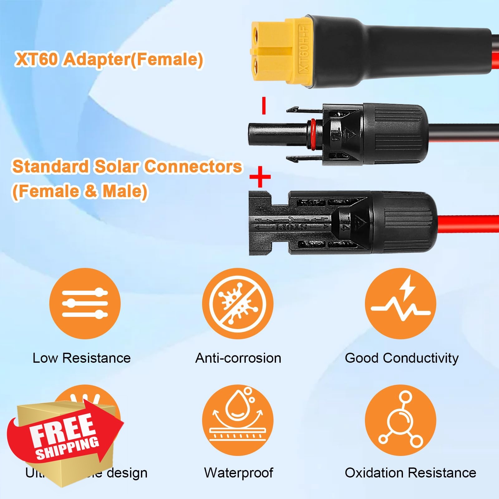 Kimbluth XT60 Solar Extension Cable 10AWG 6FT