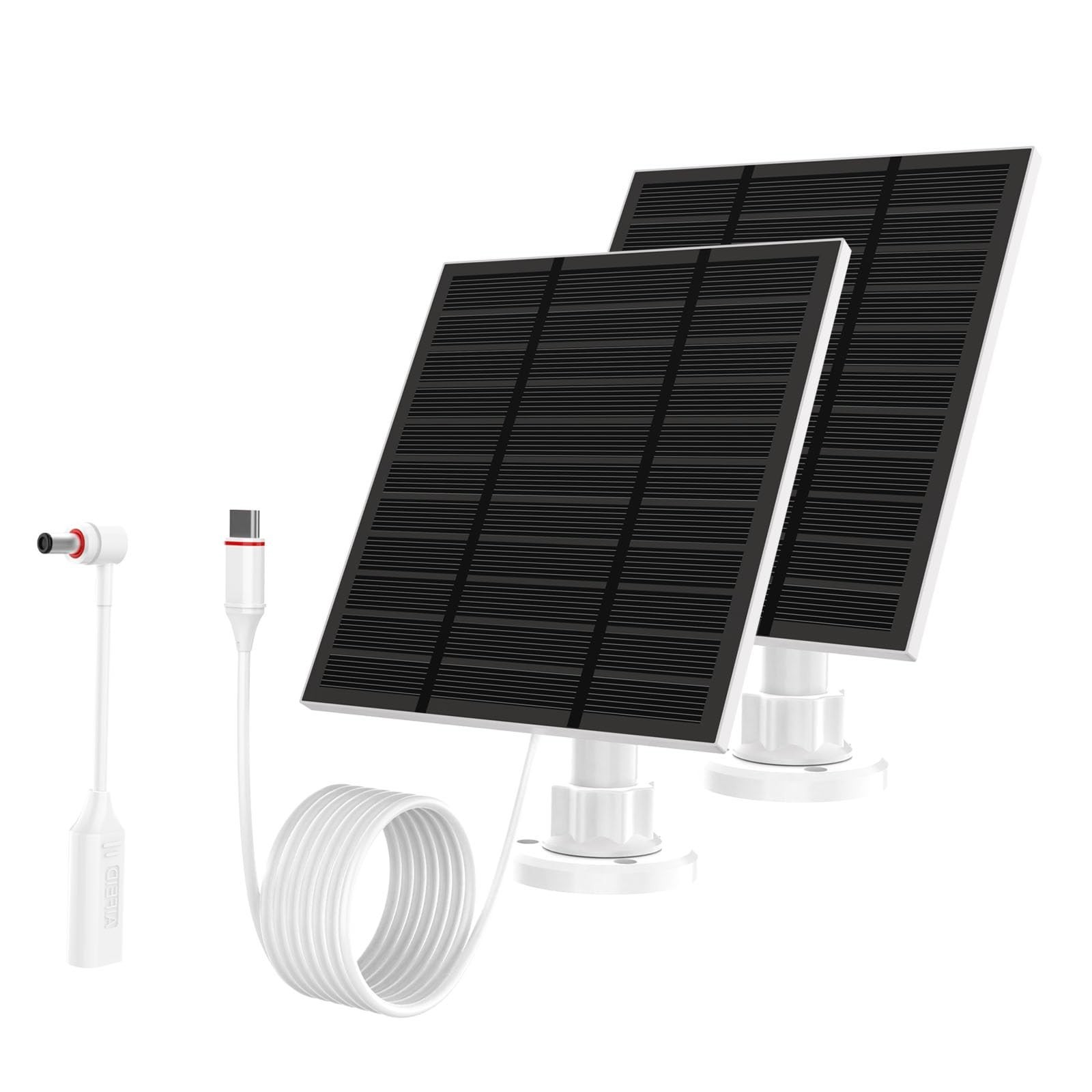 5W 5V Solar Panel Charger for Wireless Outdoor Cameras, USB-C, Waterproof IP65,