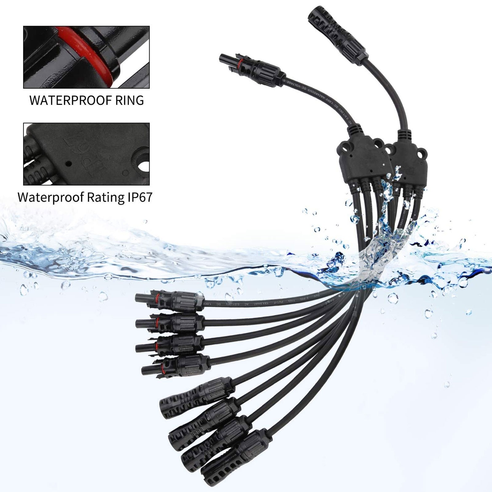 Y Branch Solar Panel Cable Wire 4 in 1 Adapter Caravan Off Grid System Connector