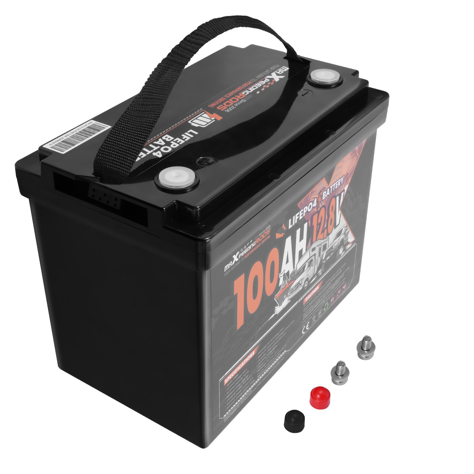 Caravan Overland Battery 12V 100Ah Lithium, Built-in BMS, Expandable 20.48kWh