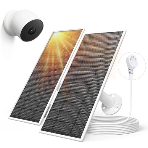 Solar Panel for Google Nest Camera, 5W Solar Power Charger for Nest 2 Pack