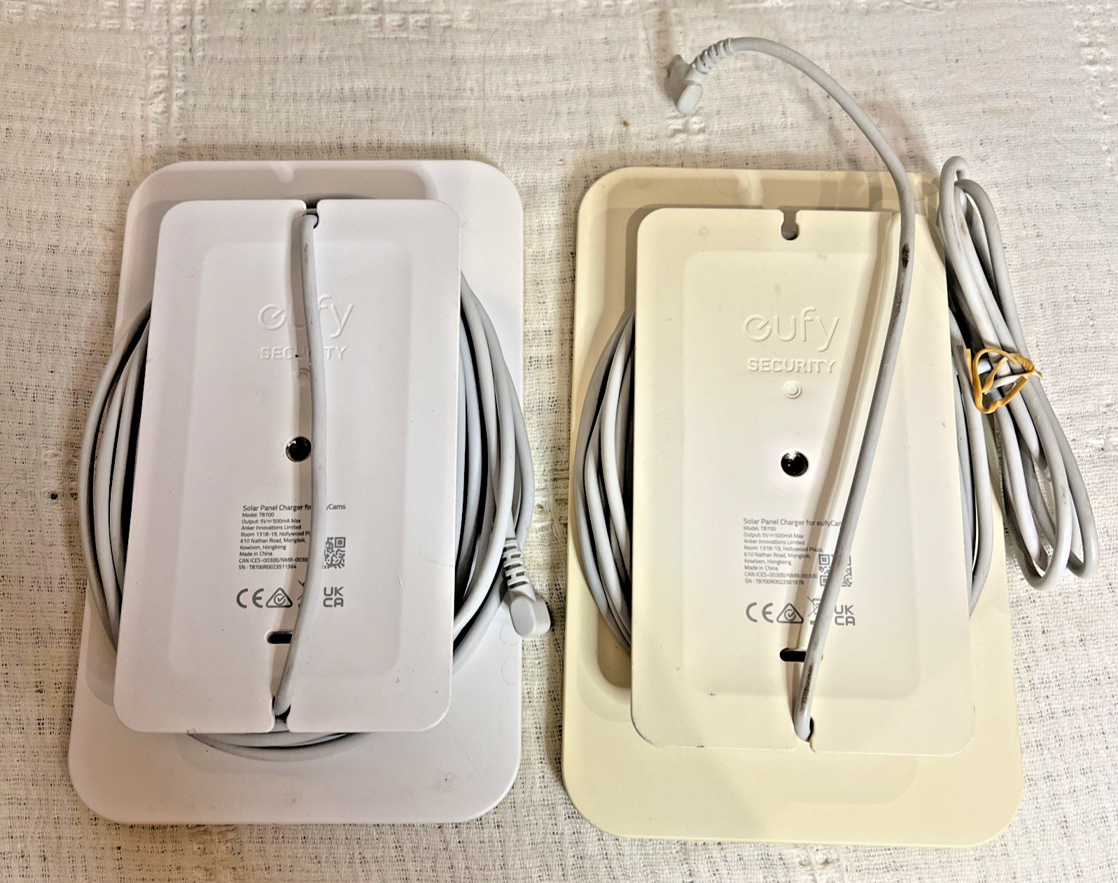 2 Pack Eufy Solar Panel 2.6W IP65 model T8700. Weatherproof for eufyCam .AS IS
