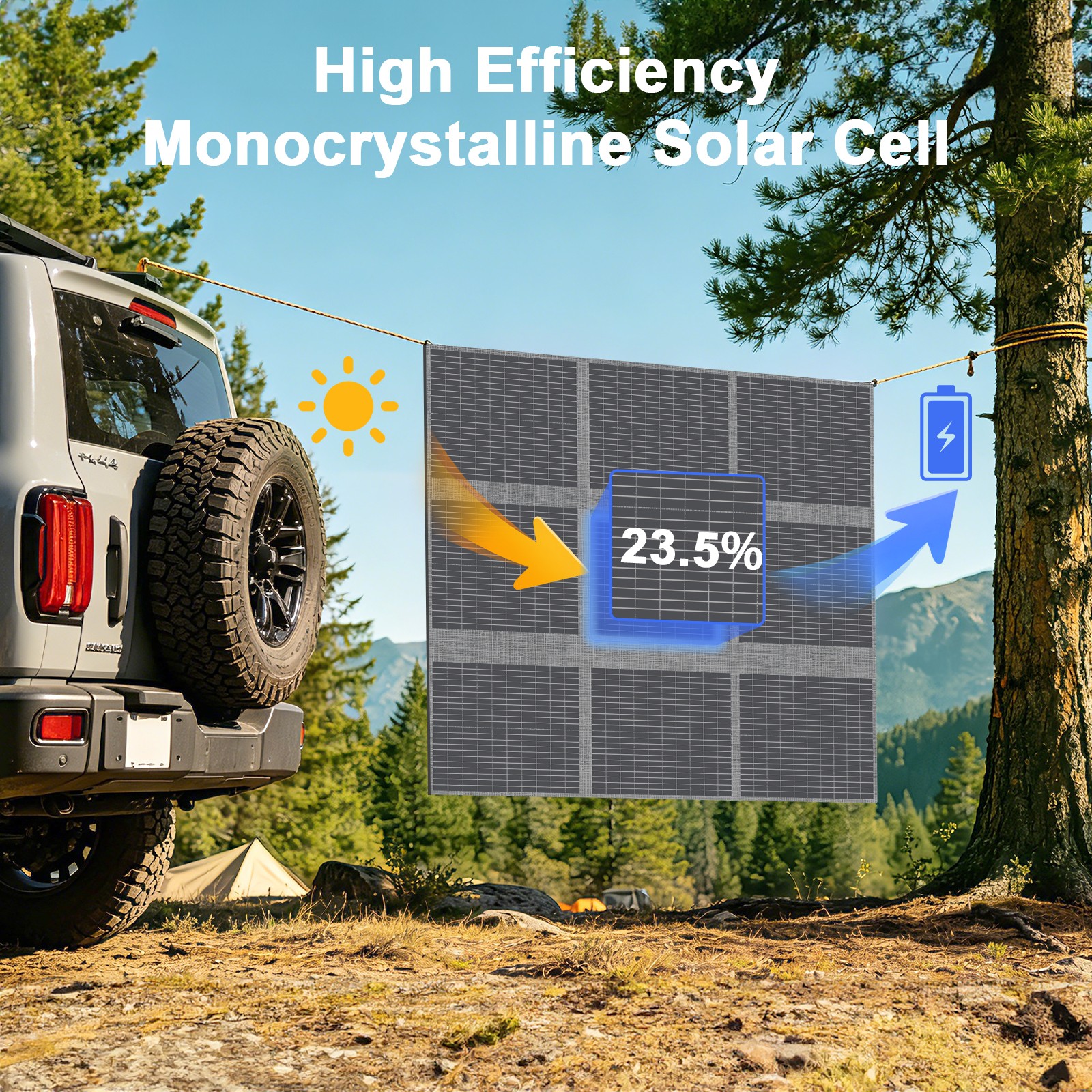 400W Solar Panel Blanket Camping Foldable Solar Panel for 1024Wh Power Stations