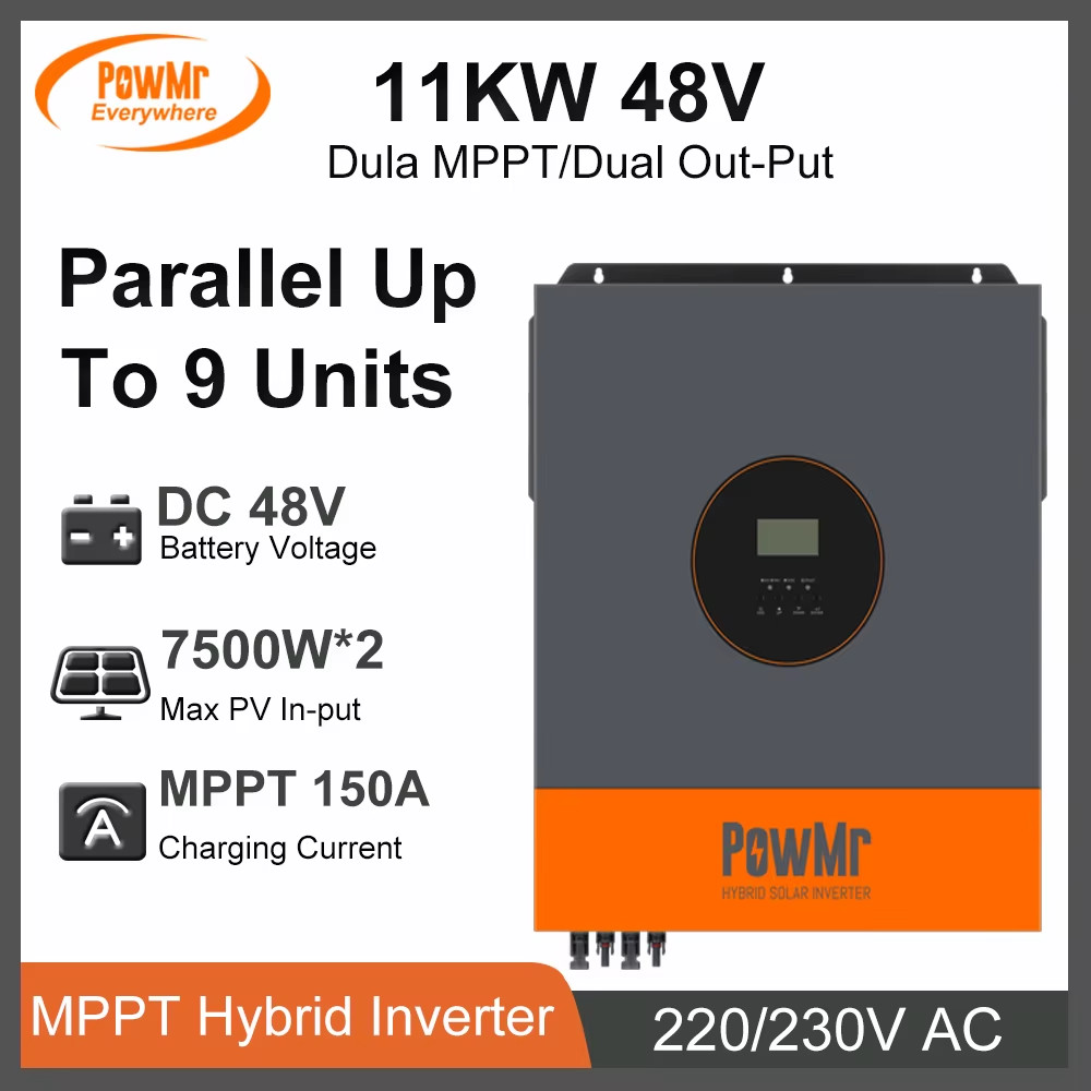 Solar Inverters 6.2KW 11KW 48Vdc Built 120A 150A MPPT Solar Charge Controller 22