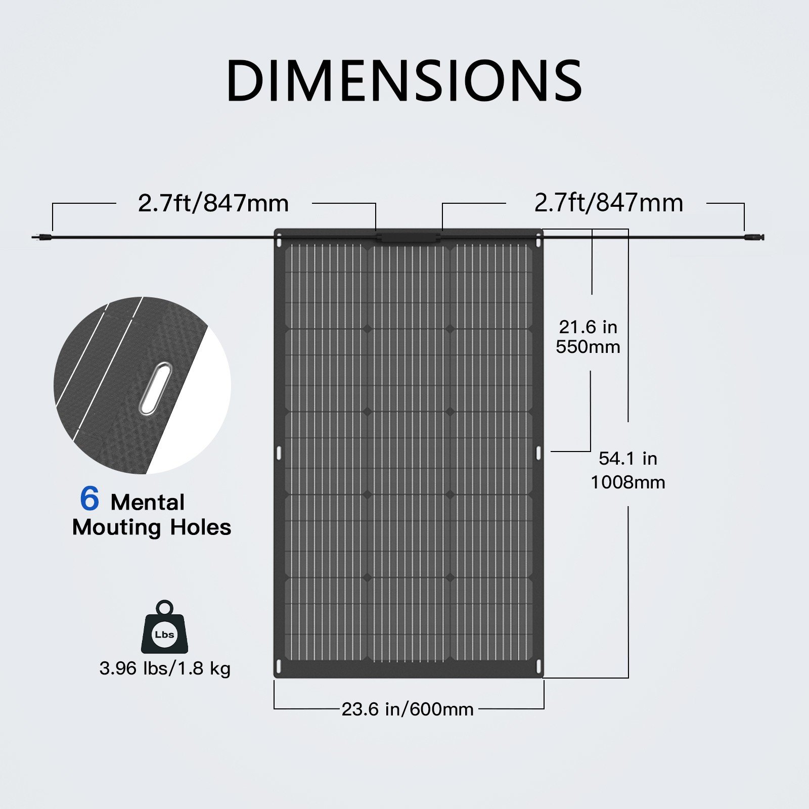 MHPOWOS Flexible Solar Panel 100W 24V Ultra Thin Lightweight for RV Camper Van