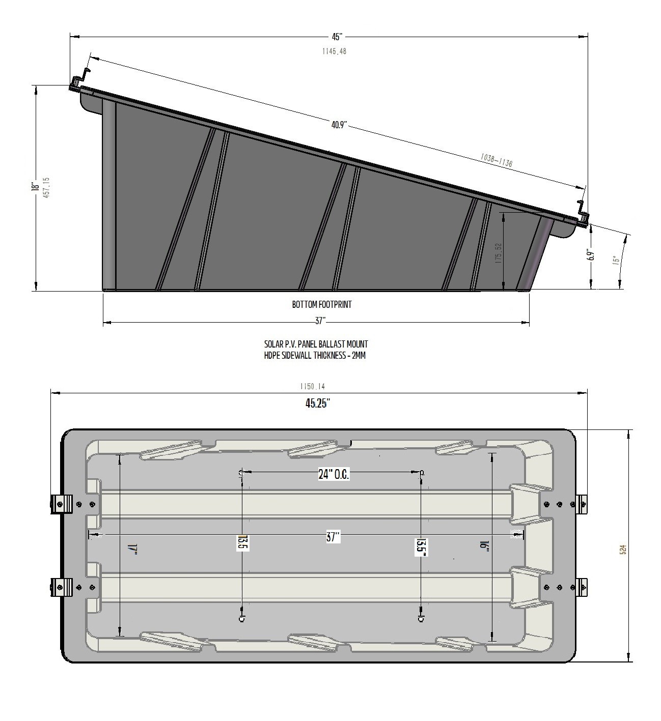Solar Panel Ballast Ground Mount Kit