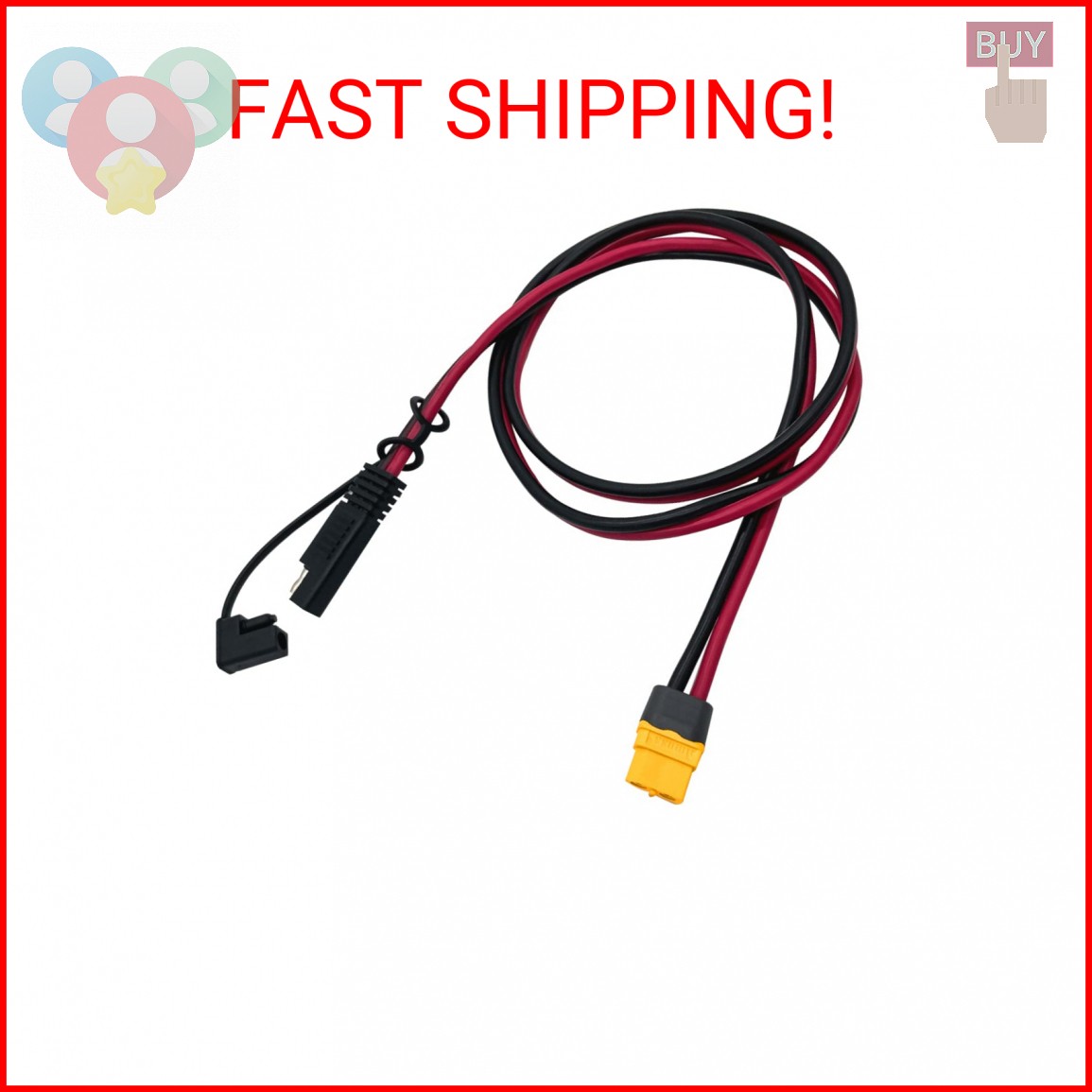 SAE to XT60 Connector Cord 12AWG Wire Extension Cable for Solar Generator Portab