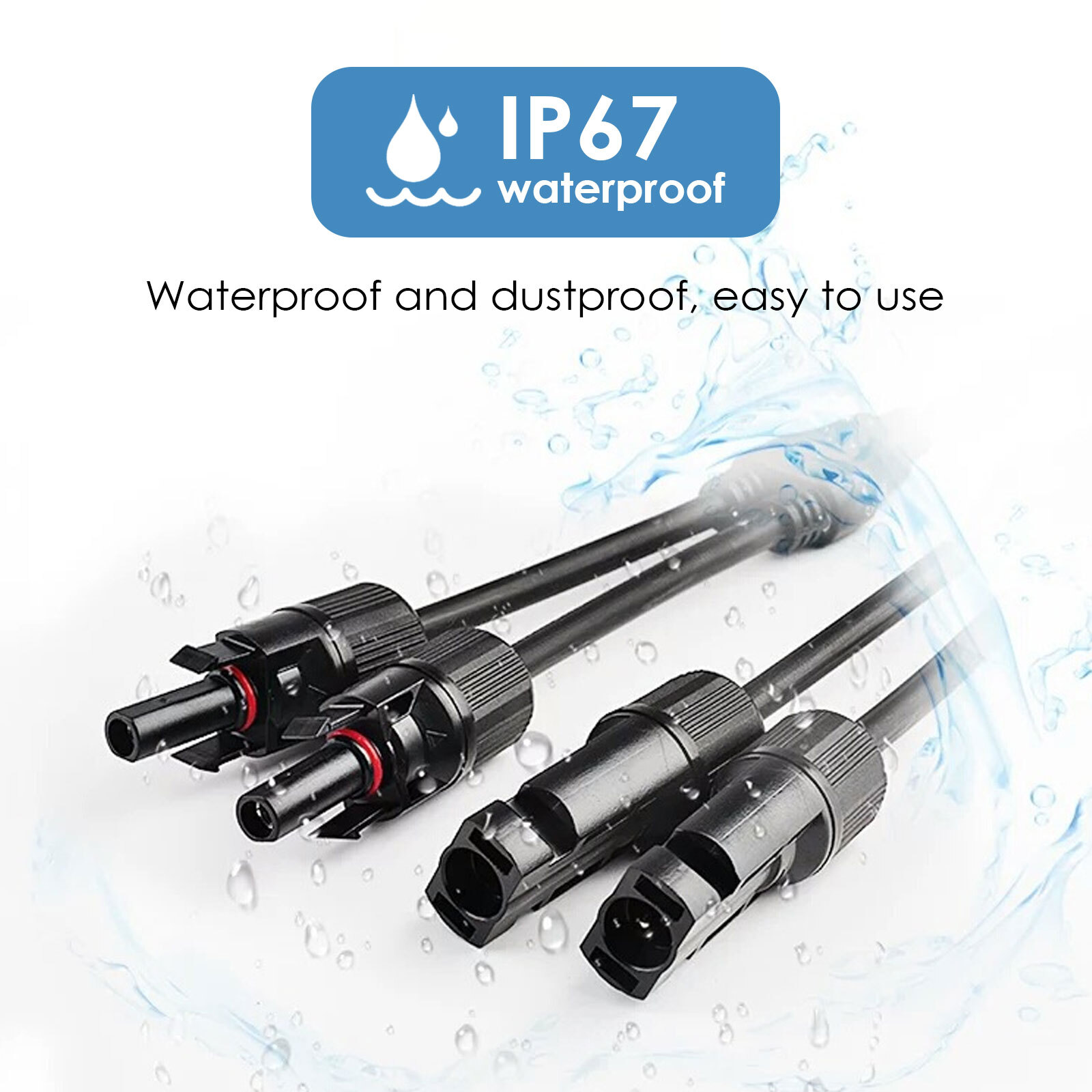1 Pair Y Branch PV Solar Panel Cable Connector 1000V 2/3/4 IP67 Male&Female