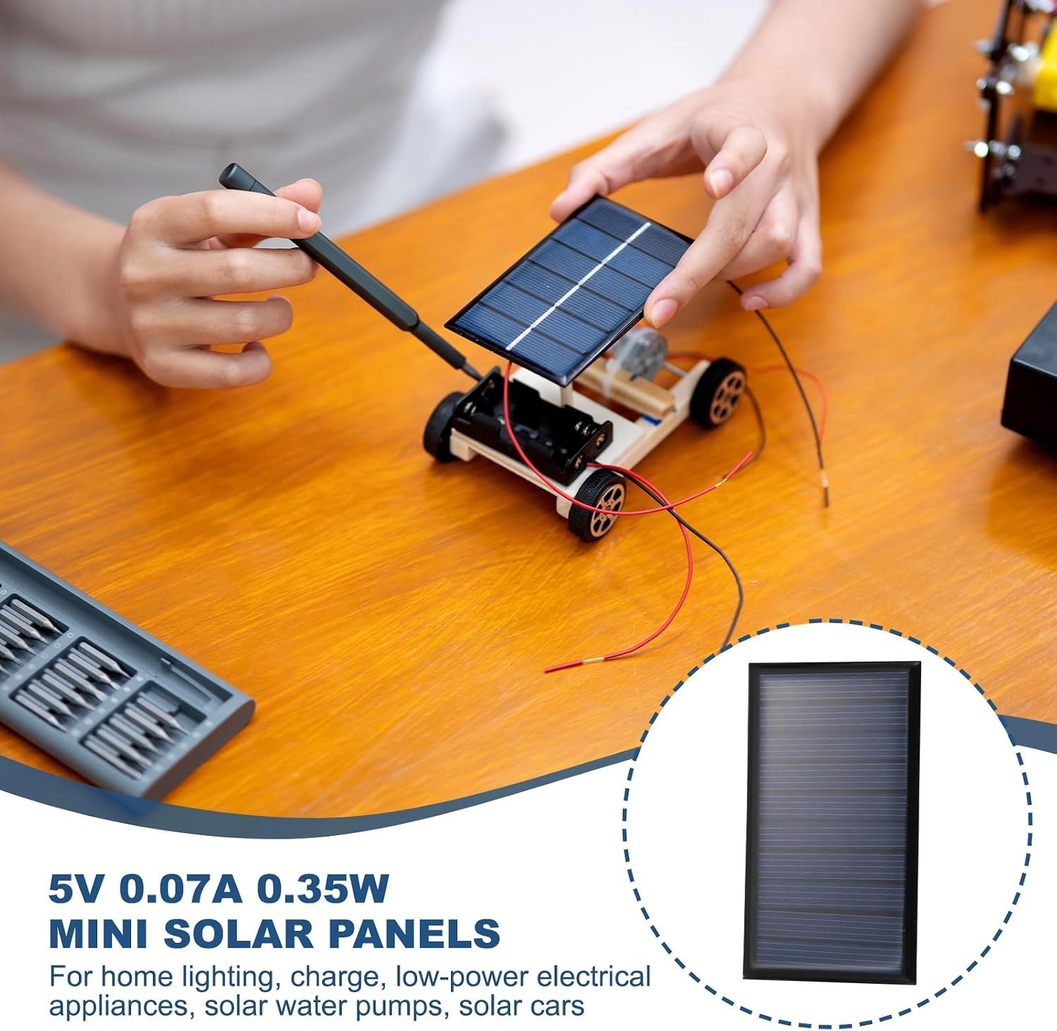 Set of 2 Mini Solar Panels – 5V 0.35W for Efficient DIY Solar Energy Solutions