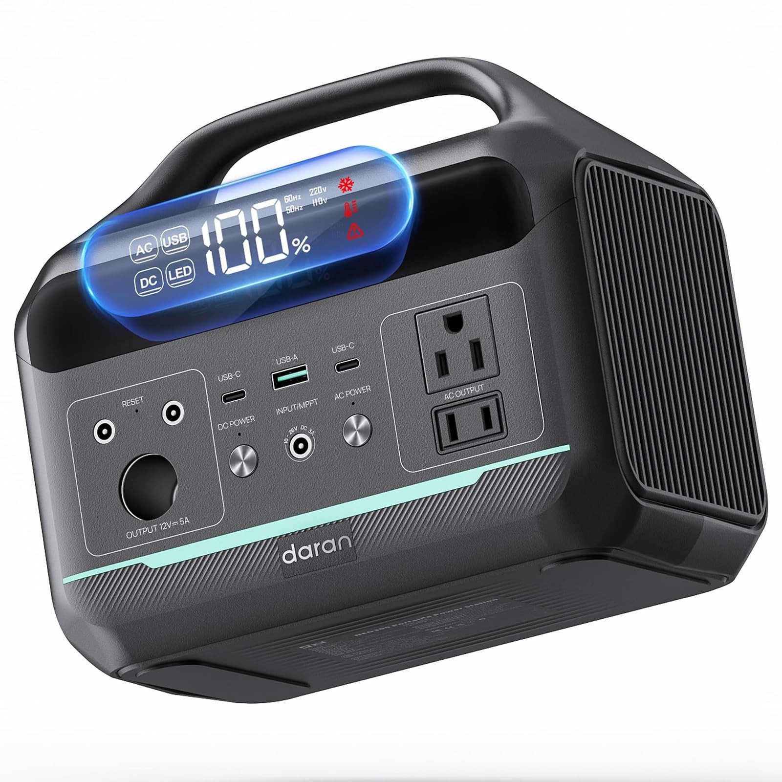 192Wh Portable Power Station 300W LiFePO4 Solar Generator