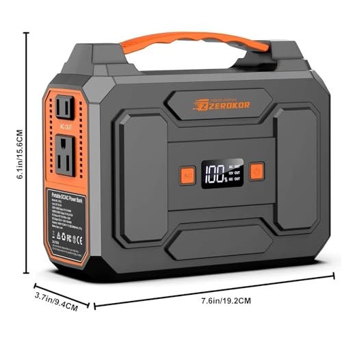 Portable Power Station with Foldable 40W Solar Panel, 100W Solar Black Gray