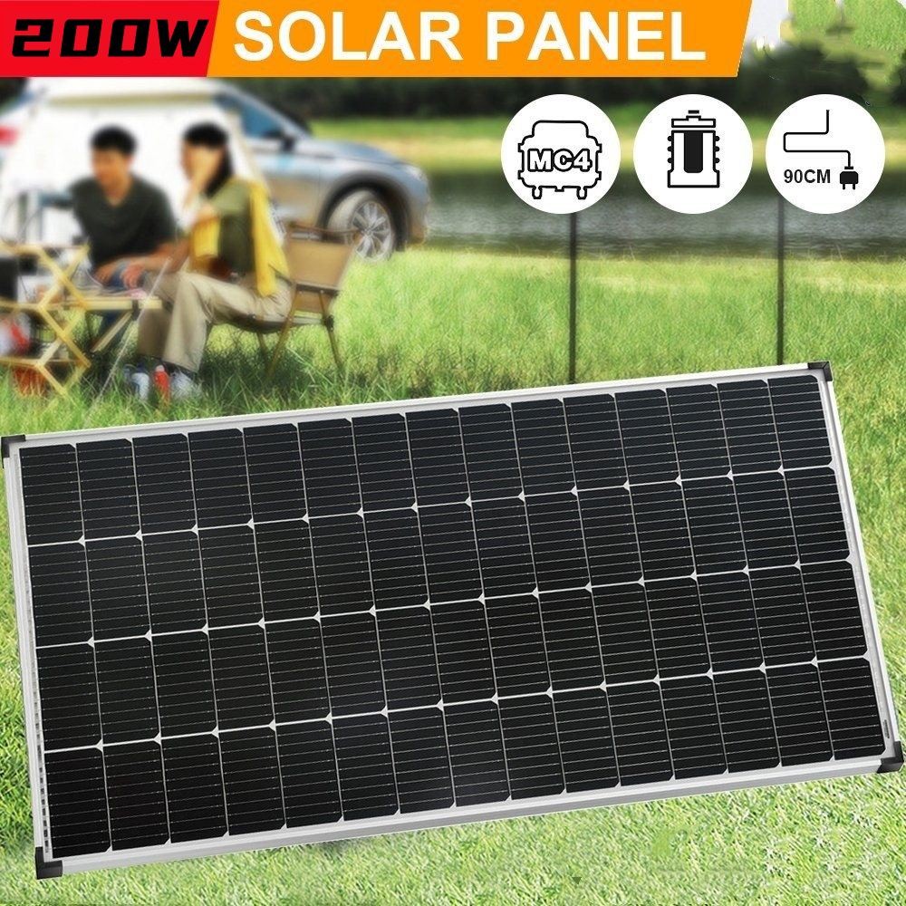 9BB 200W Watt Mono Solar Panel 12V Charging Off-Grid Battery Power Home Camping