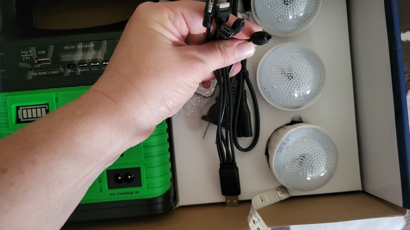 Solar System 10W 6V Portable Solar Panel Kit w/ LED Bulbs