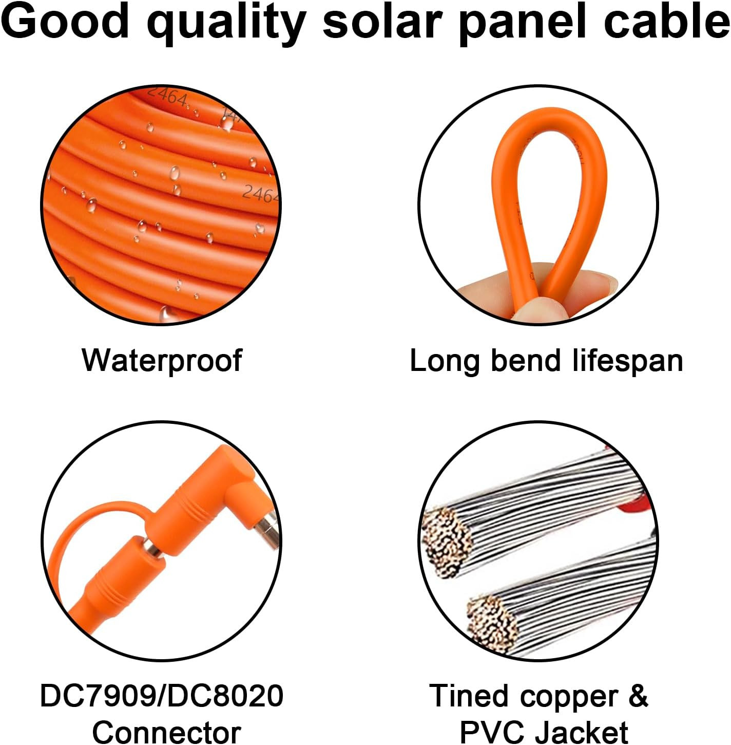 100FT 14AWG Solar Panel Extension Cable for Jackery & Yeti Power Stations