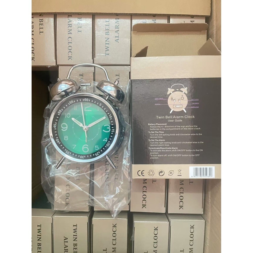 Modern Alarm Clock for Children Students 4 Inch Metal Body Night Light Function