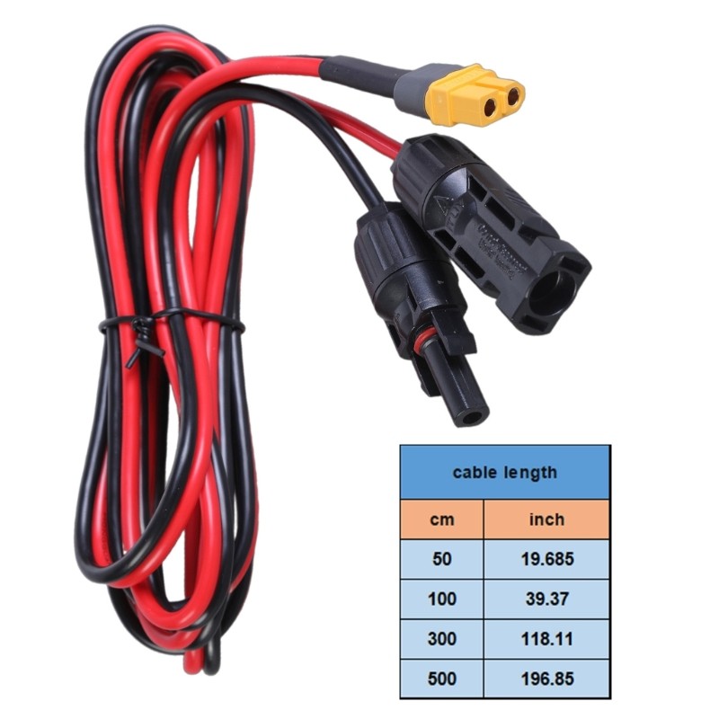 12AWG Solar Panel Charging Cable XT60 Female Connectors for Car and Generators