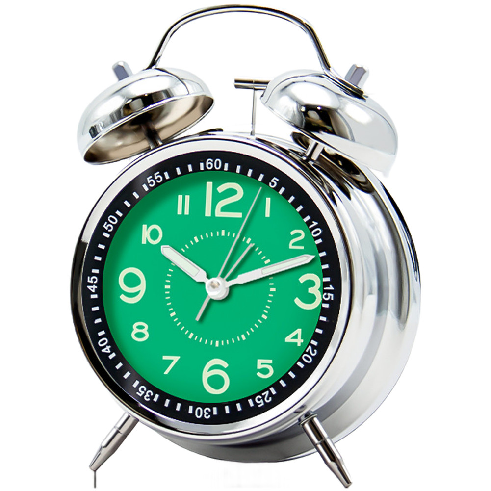 Modern Alarm Clock for Children Students 4 Inch Metal Body Night Light Function