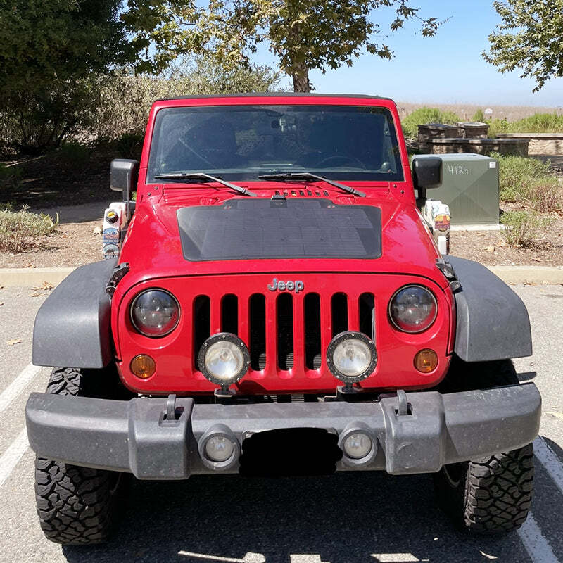 For Jeep Wrangler JK 105W Hood/Bonnet Flexible Solar Panel 21V 5A ETFE Coating