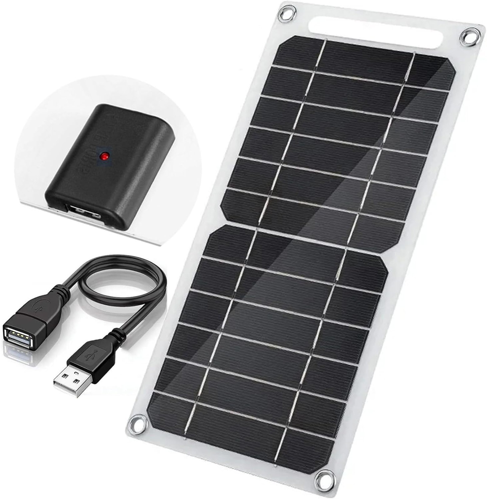 Mini 5V 6W USB Solar Panel, Portable Monocrystalline Charger for Phone, Camera