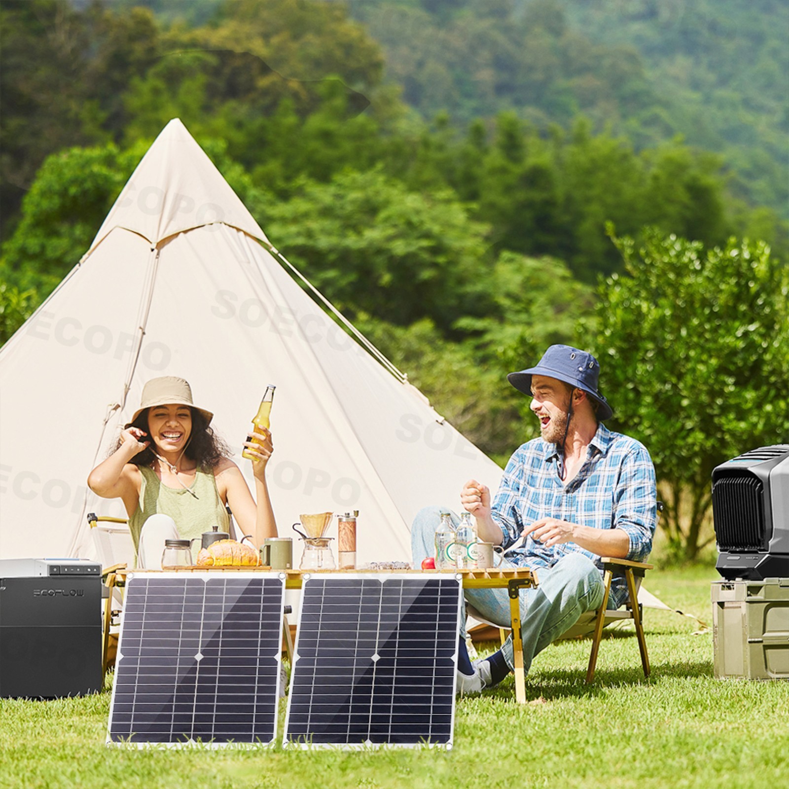 600W Dual Solar Panel Kit – 2 x 300W Portable PV Panels for RV CampingLk