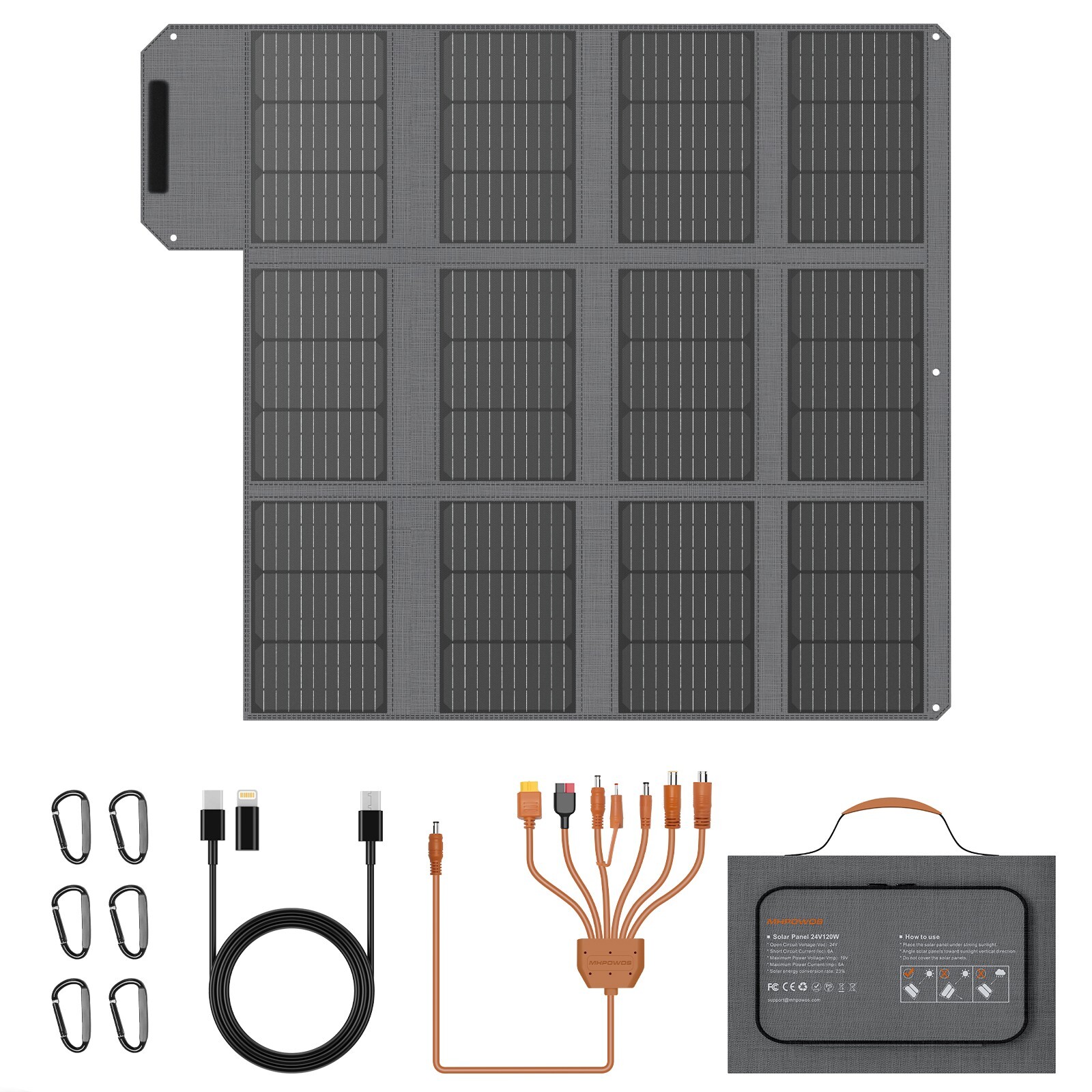 1x 2x Portable Solar Panel 40 80 120w Solar Panel Kit for Bluetti Power Station