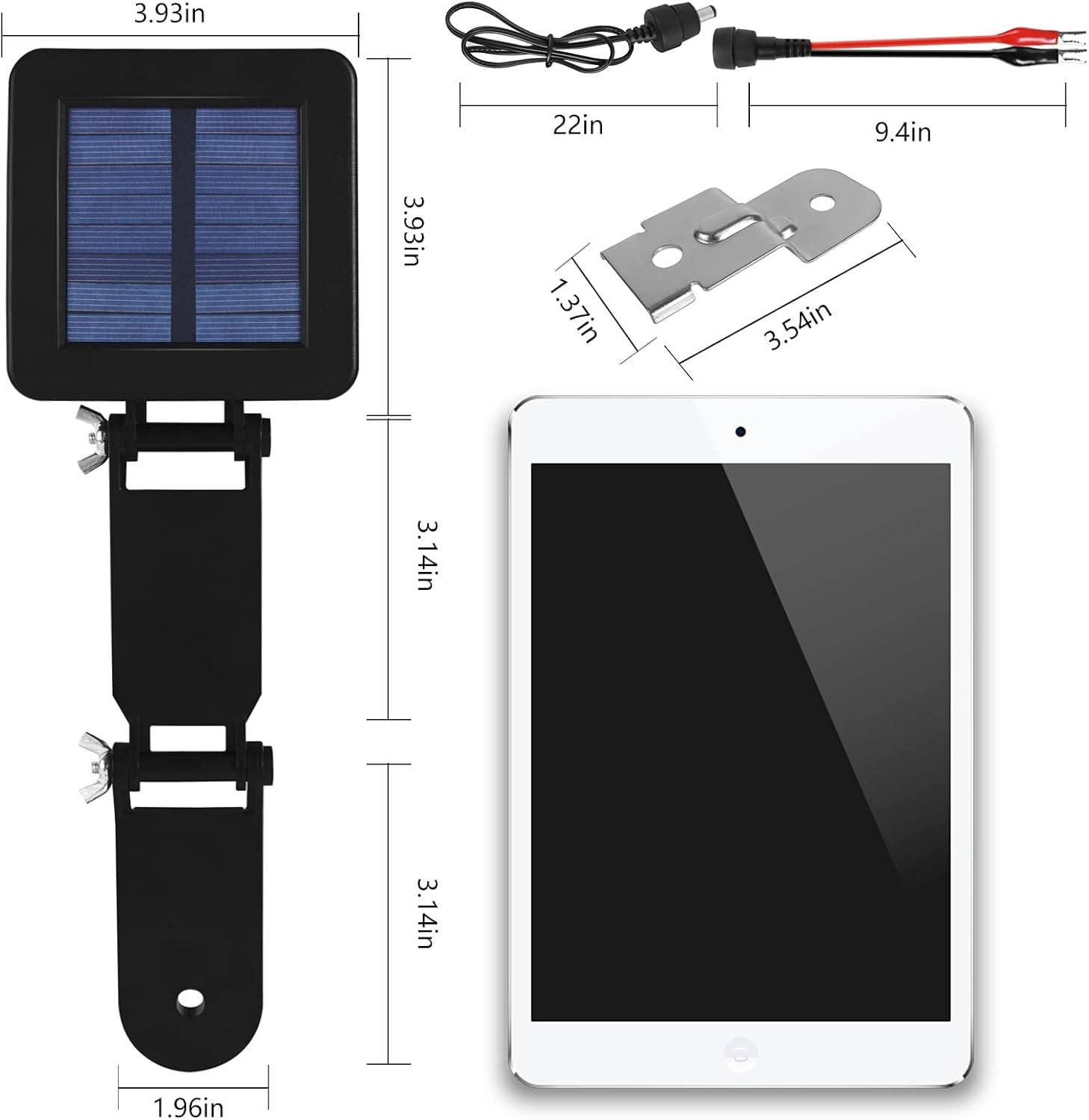 6V Solar Panel for Deer Feeders with Adjustable Bracket and Alligator Clips
