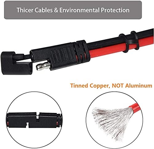 10Gauge SAE Extension Cable 10AWG – 6FT SAE to SAE Cable Battery Charger Extensi