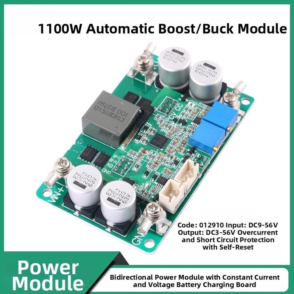 1100W Bidirectional DC-DC Converter Module 9V-58V Input 2.4V-56V Output